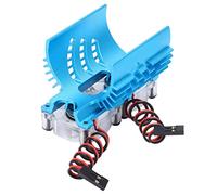 Dissipateur thermique à double ventilateur pour moteur, radiateur de refroidissement à double ventilateur pour moteur de voiture RC 1/8, dissipateur thermique en aluminium à double (Bleu)