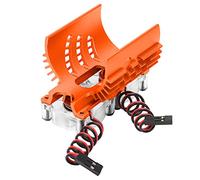 Dissipateur thermique à double ventilateur pour moteur, radiateur de refroidissement à double ventilateur pour moteur de voiture RC 1/8, dissipateur thermique en aluminium à double (Orange)