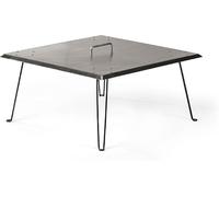 Dissipateur thermique carré d'extérieur en acier inoxydable avec poignée de transport pliable, design pop-up pour gazebo ou fosse de patio, 63 x 55 cm, argenté