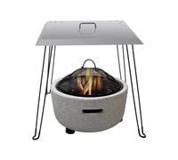 Dissipateur thermique carré d'extérieur qui pousse la chaleur vers le bas et vers le bas, en acier inoxydable avec poignée de transport pliable, design pop-up pour gazebo ou fosse de patio, 61 x 61 cm