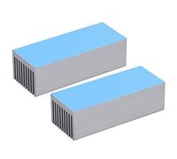 Dissipateur thermique en aluminium à 10 ailettes pour CPU GPU, 2 pièces (Avec adhésif thermoconducteur)