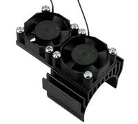 Dissipateur thermique en aluminium avec double ventilateur de refroidissement conçu pour une gestion thermique efficace dans les moteurs brossés 540/550 et sans balais 3660/3650 (noir)