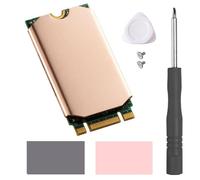 Dissipateur thermique M.2 2242 SSD, dissipateurs de chaleur en cuivre de 0,5 mm fin avec coussinets thermiques en silicone, outil de levier triangulaire tournevis vis, pour SSD NVMe M.2 2242