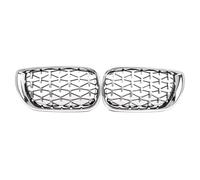 Dissipation thermique Compatible Avec BMW Pour Série 3 E46 2002 2003 2004 2005 Grille Avant Voiture Style Diamant Grille En Maille Chrome ABS Grilles Radiateur Avant