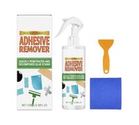 Dissolvant adhésif en spray | 100 ml Kit de gomme gel collant - avec racloir, serviette, décalcomanie de voiture - pour pare-chocs, fenêtre, mur, étiquette, papier peint