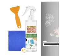 Dissolvant Adhésif Spray | Kit Nettoyant Colle 100 ML avec Raclette et Chiffon | Élimine Les Résidus Collants | pour Voiture Vitre Sol Carrelage Mur Étiquette Tapisserie
