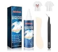 Dissolvant Colle, Décapant pour Transfert Thermique de Tissu avec Grattoir et Pince à Epiler, Nettoyant Doux et non Irritant,Convient pour Eliminer les Erreurs d'impression sur les,100ml