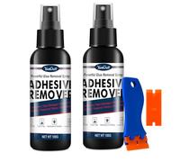 Dissolvant Colle Spray 200 ml avec Grattoir - Décapant Adhésif Extra Strong, Nettoyage Rapide Enlève Étiquettes, Autocollants & Résidus Adhésifs Tenaces pour Ruban Adhésif - Aucun Résidu
