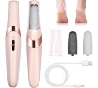 Dissolvant de Callosités Électrique Rechargeable 2 Vitesses 2 Têtes Appareil Pédicure Portable pour Pieds Doux Soin Maison Anti Callosités
