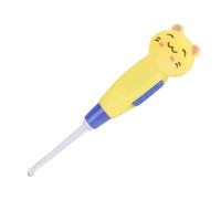Dissolvant de Cérumen pour bébé, Mignon Dessin animé Lampe de Poche LED, Cure-oreille avec Pince à Cuillère, Outil de Nettoyage, Soins (Chaton jaune)