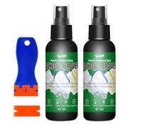 Dissolvant de colle extra puissant - 200 g - Spray détachant d'étiquettes avec grattoir et lames de rechange - Pour voiture, fenêtre, murs - Enlève rapidement les étiquettes, le ruban adhésif, les