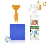 Dissolvant de Colle,Kit Nettoyant Colle 100 ML avec Grattoir | Chiffon Décapant Autocollant Voiture,pour Voiture Vitre Sol Carrelage Mur Étiquette Tapisserie