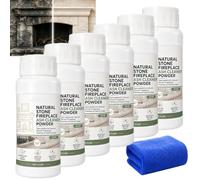 Dissolvant de fumée créosote à action rapide, poudre de nettoyage de cheminée intérieure et extérieure douce non abrasive, agent de nettoyage de pierre éclaircissant doux, poudre de dissolvad (6pcs)