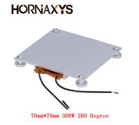 Dissolvant de lampe LED 70x70mm, Station de soudage de puces de démolition BGA, plaque chauffante en aluminium PTC IP20 300W 260 degrés Panneau et pinces