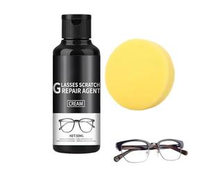 Dissolvant De Rayures Pour Lentilles, Doux, 50ml, Avec Éponge, Portable | Dissolvant De Rayures Sur Les Lunettes, Simple Et, Amélioration Pour Le Jaunissement, Fissures, Manquan