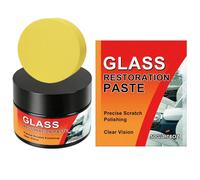 Dissolvant de rayures pour pare-brise, kit de nettoyage de vitres de voiture, composé de détail 50 g avec formule sûre, pâte de réparation de vitres automobiles, nettoyant anti-rayures avec finition d