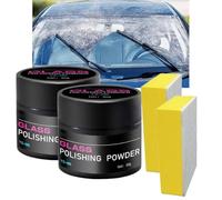 Dissolvant de Rayures sur Verre,Efface Rayure Pare Brise,Nettoyant Vitre Voiture,Glass Polishing Powder, Détergent en Poudre de Polissage de Verre,Dissolvant de Rayures sur Lunettes (2)