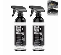 Dissolvant De Taches À L'eau Dure Pour Robinet D'évier Noir, Nettoyant Et Vernis Pour Évier Et Batterie De Cuisine En Acier Inoxydable, Dissolvant D'écume De Savon, Nettoyants Pour Cuisine. (2PCS)