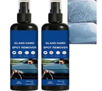 Dissolvant de taches d'eau pour voitures, dissolvant de taches d'eau dure pour pare-brise, élimination du film d'huile, nettoyant pour vitres de voiture pour vitres, peinture, chrome (2 pièces)