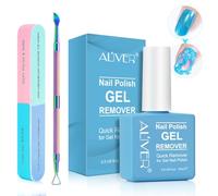 Dissolvant de Vernis à Ongles en Gel 15 ml avec Lime a Ongles & Pousse Cuticule, Remover Vernis Semi Permanent, Enlève Facilement et Rapidement le Vernis Gel en 3-5 Minutes, ne Blesse Pas les Ongles