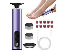 Dissolvant électrique de callosités pour pieds, fichier de pied électrique | Petit moulin à pied pour cors : rotation 360, vitesses rapides et compa9 avec tranches de papier de verre et têtes de