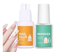 Dissolvant pour faux ongles | Enlèvement rapide et durable - Ensemble de colle et décapant pour ongles acryliques - Pour maison, salon, voyage, réparation de faux ongles cassés et
