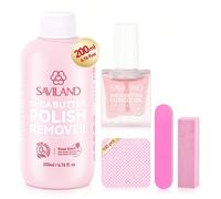 Dissolvant pour vernis à ongles UV SAVILAND sans acétone avec huile pour cuticules : 200 ml Accessoire de manucure pour cuticules rose pour vernis à ongles, vernis à ongles gel, acrylique, colle à ong