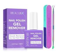 Dissolvant Vernis Semi Permanent, Magic Remover Vernis Semi Permanent avec Lime à Ongles et Grattoir à Vernis Gel - Enlever Vernis Semi Permanent en 3 à 5 Minutes, 15ml