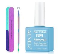 Dissolvant Vernis Semi Permanent rapide,Remover Vernis Semi Permanent Avec Limes à Ongles et Grattoir à Cuticules, Retrait rapide et facile du vernis à ongles en gel, 15ml
