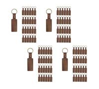 dissot 100 PièCes de Porte-CléS en Bois et Cuir Vierges, Porte-CléS en Bois Vierges avec Bracelet en Cuir, Porte-CléS en Bois InachevéS