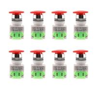 dissot 8X AC 660V 10A Bouton-Poussoir pour L'Arret D'Urgence 1NO 1NC DPST Capuchon Champignon Rouge