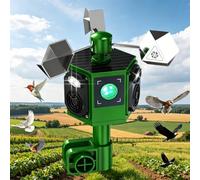 Dissuasion solaire à ultrasons pour l'extérieur et les pics avec répulsif réfléchissant et rotatif pour une utilisation à long terme Dissuasif d'oiseaux pour l'extérieur
