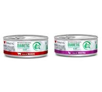 Dissugual Régime pour chat diabétique | Besoins nutritionnels spéciaux | diverses saveurs et mélanges | (12 x 85 g, 6 x veau, 6 x canard)