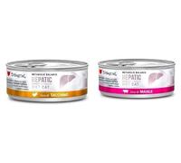 Dissugual Régime pour chat du foie | Besoins nutritionnels spéciaux | diverses saveurs et mélanges | (12 x 85 g, 6 x dinde 6 x porc)