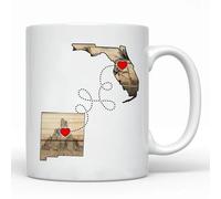 Distance Longue Distance Entre La Floride Et Le Nouveau-Mexique Tasse À Café Jolis Tasses À Thé Mignonne Mug À Café Pour Chocolat Chaud Travail Cacao Lait 330Ml