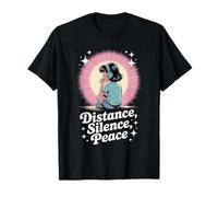 Distance Silence Peace Introvert Girl Music Lover Lonely T-Shirt