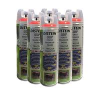 Distein Ergonom Lot de 6 bombes de marquage forestière Rouge fluo 360°