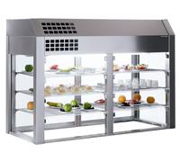 Distform Vitrine réfrigérée 3 niveaux 4 GN 1/1 sans Base et avec Portes Battantes