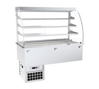 Distform Vitrine Réfrigérée Centrale Cuve Ventilée - Capacité GN de 3 ou 4-3 Niveaux