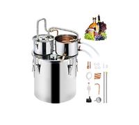 VEVOR Distillateur Alambic 30 L, Distillateur d'Alcool et d’Eau Inox, Chaudière à Spiritueux avec Serpentin en Cuivre, Double Condensateur avec Distillation Secondaire, Kit de Brassage Whisky Brandy