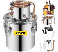 VEVOR Distillateur Alambic Chaudière à Spiritueux 11,4L Distillateur Eau Alcool Inox