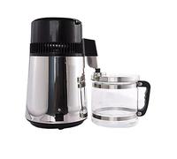Distillateur d'eau 4L, machine de distillateur d'eau en acier inoxydable de comptoir 800 W avec récipient en verre pour usage domestique, tout l'intérieur en acier inoxydable distillant l'eau pure