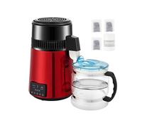 Distillateur d'Eau 4L SucceBuy Avec Minuterie Et Double Affichage De La Température, Rouge