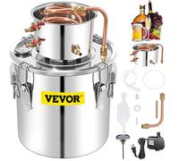 Distillateur-VEVOR-Acier Inoxydable-Refroidissement Rapide avec Pompe à Eau Fût de Condensateur pour Fermentation d'Eau