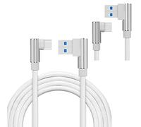 Distinct® Câble de câble USB C 1M+2M+3M à Angle Droit en Forme de L à 90 degrés avec câble de Sync de Chargement pour Samsung Galaxy S8 S8 Plus, Google Pixel/Pixel XL de Type C Dispositifs (Blanc)