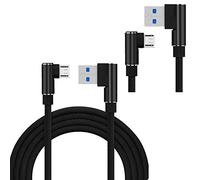 Distinct® Câble Micro USB 1M+2M+3M en Forme de L à 90 degrés à Angle Droit Cordon de Chargement de synchronisation de données pour Samsung Galaxy S7, HTC, Nexus, LG et Plus (Noir)