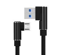 Distinct® Câble Micro USB 1M en Forme de L à 90 degrés à Angle Droit Cordon de Chargement de synchronisation de données pour Samsung Galaxy S7, HTC, Nexus, LG et Plus (Noir)