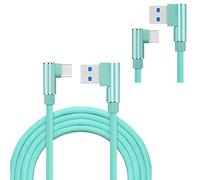 Distinct® Câble USB C 1M+2M+3M à Angle Droit en Forme de L à 90 degrés avec câble de Sync de Chargement pour Samsung Galaxy S8 S8 Plus, Google Pixel/Pixel XL de Type C Dispositifs (Vert)