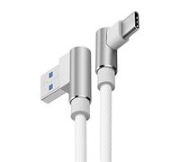 Distinct® Câble USB C 1M à Angle Droit en Forme de L à 90 degrés avec câble de Sync de Chargement pour Samsung Galaxy S8 S8 Plus, Google Pixel/Pixel XL de Type C Dispositifs (Blanc)