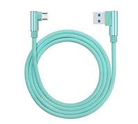 Distinct Cordon de Charge Micro USB de 2m Câble de données tressé avec Un coude à 90 degrés pour Samsung Galaxy S7 S6, LG, Nexus, Nokia, PS4 et Plus (Vert)